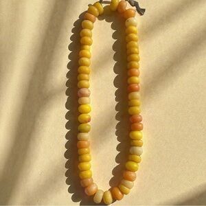 Vintage Mali Powder Glass African Trade Beads 55 Large Yellow Orange